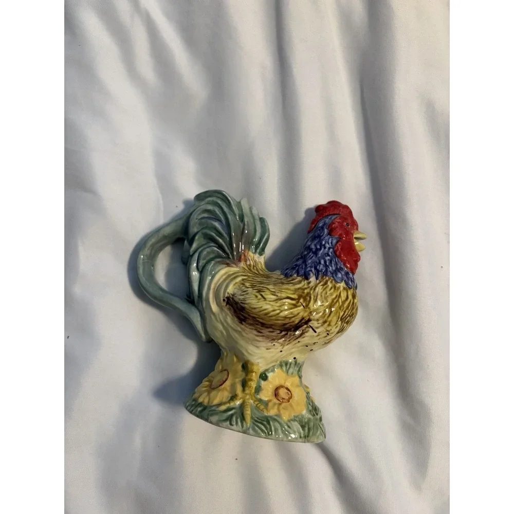 The‎ Sakura Table Rooster Creamer Chanticleer Multicolor Hand Painted Pitcher OS